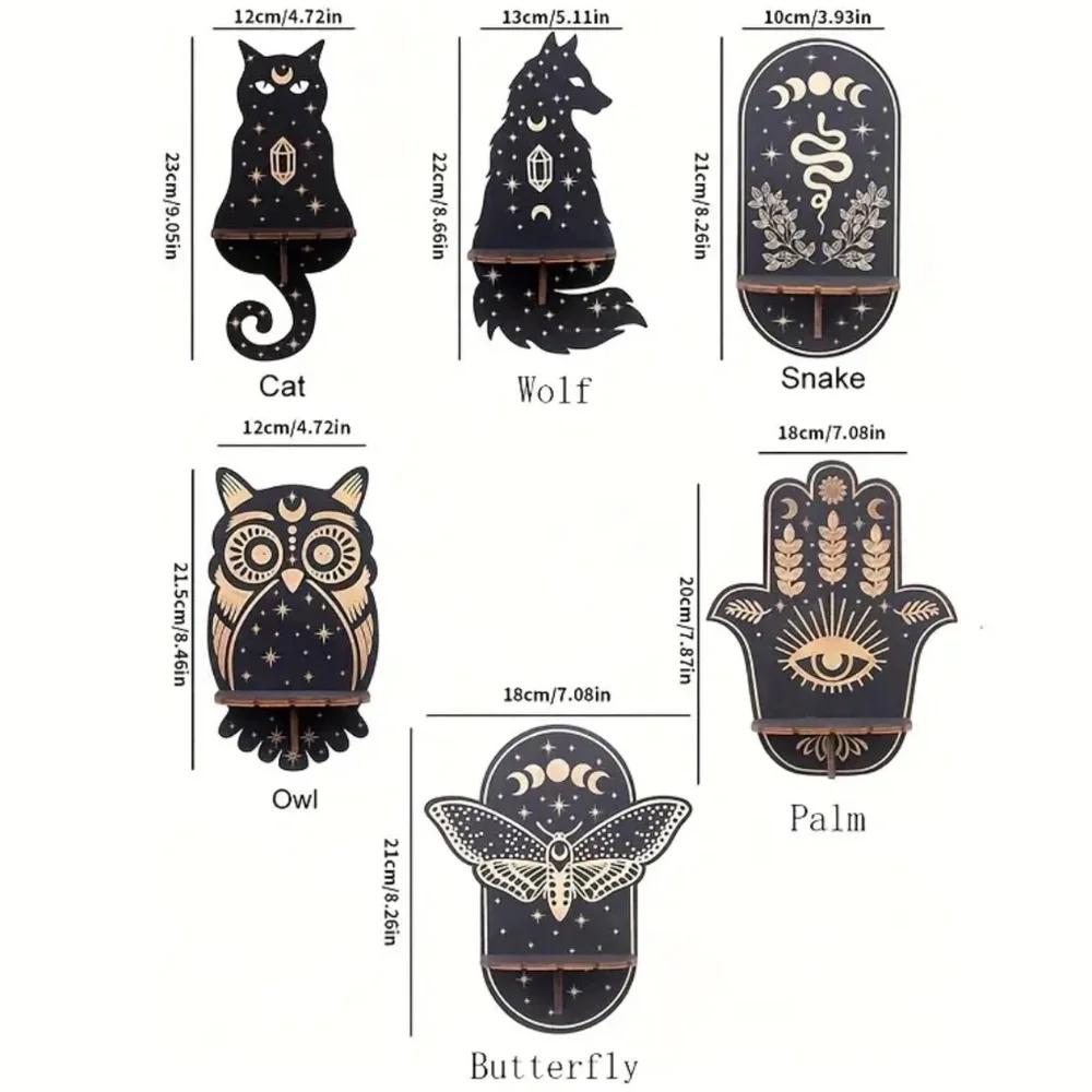 NIP! Black & Gold Crystal & Gemstone Wall Mounted Display Shelves! You Pick ONE!